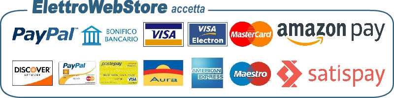 Voici les méthodes de paiement acceptées par ElettroWebStore.com