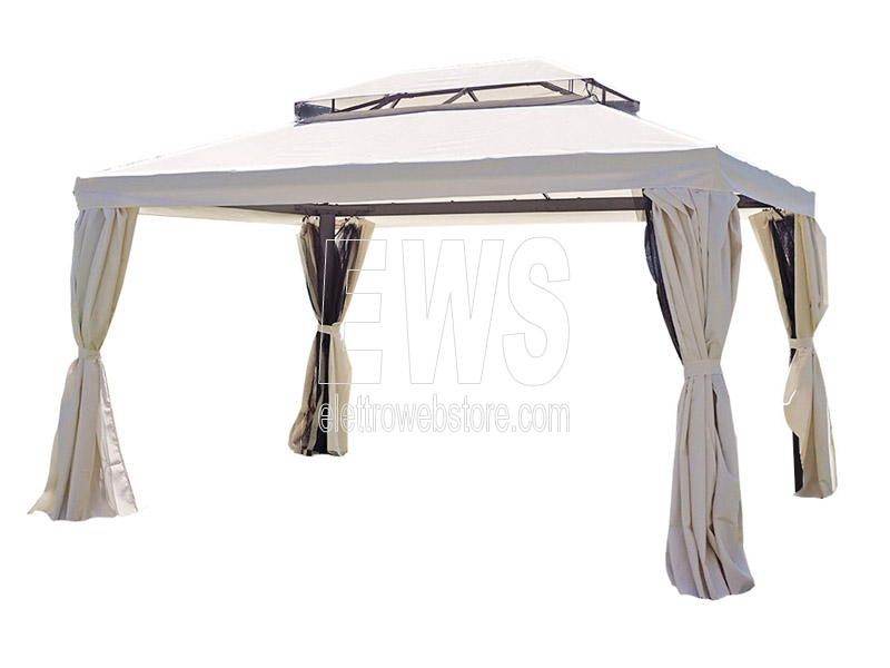 Gazebo Nebraska in alluminio 3X4 copertura in poliestere ecrù GAZ034