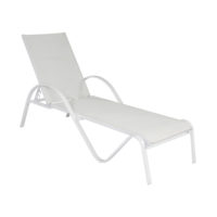 Arrecife sun lounger white aluminium textilene ivory CLT80B